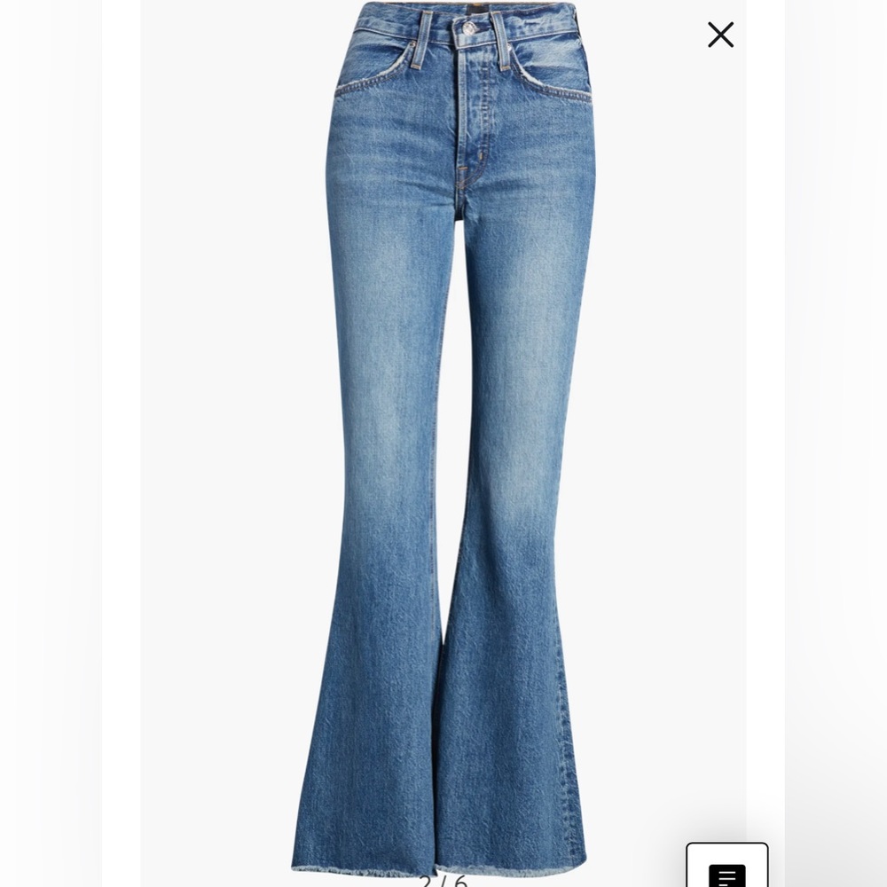 Edwin by Free People Chrissy Wide Flare Raw Hem Jeans Size 28/6 NWO